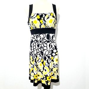 Saint Tropez West Casual Above Knee Bold Floral Print Sleeveless Dress Sz 12